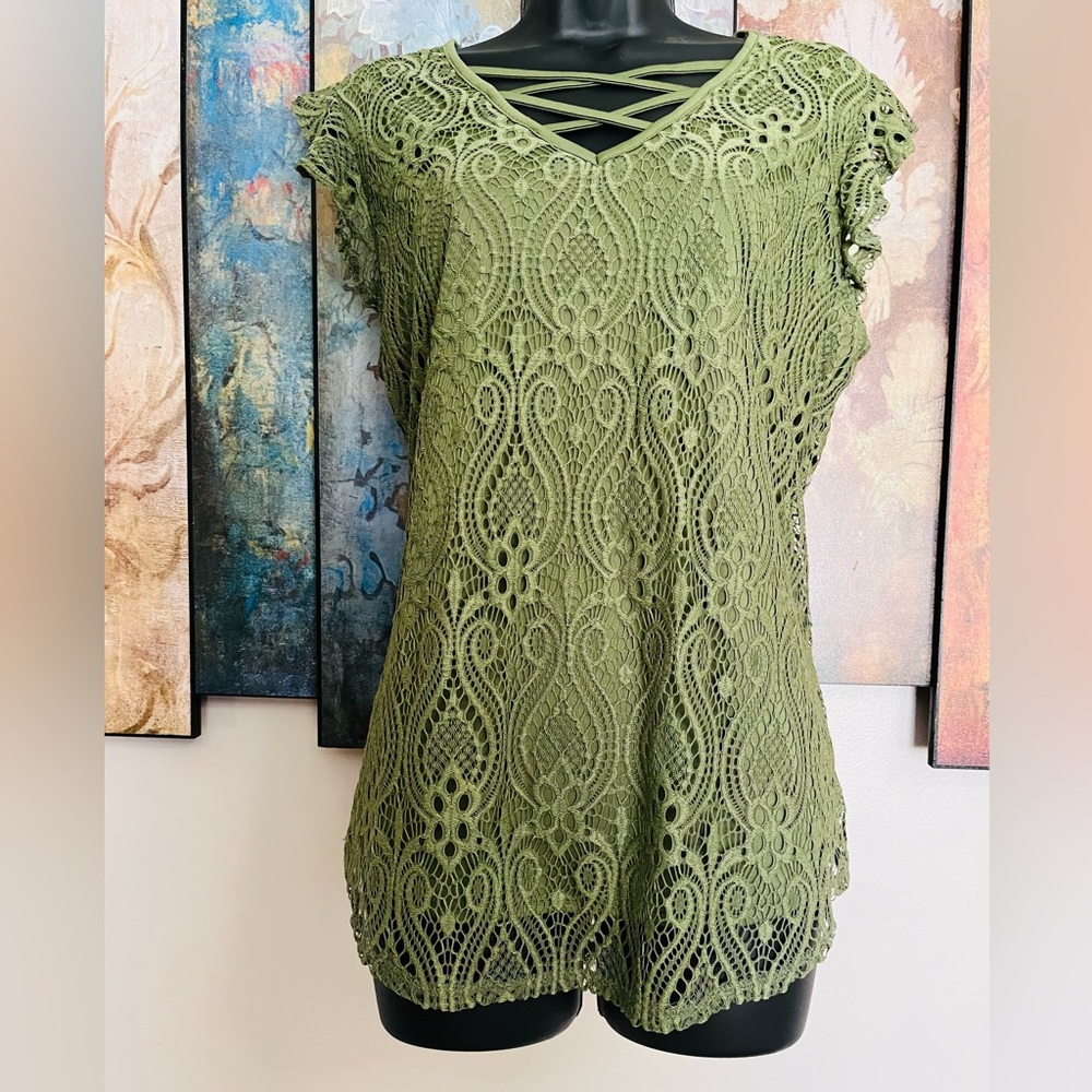 Green Sleeveless Blouse XL